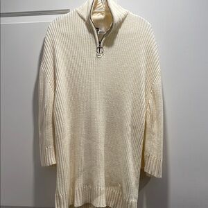 H&M  Cream Ribbed Knit Sweater